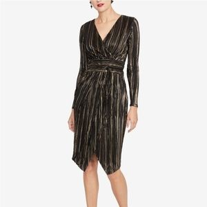 RACHEL Rachel Roy Pleated Faux Wrap Dress